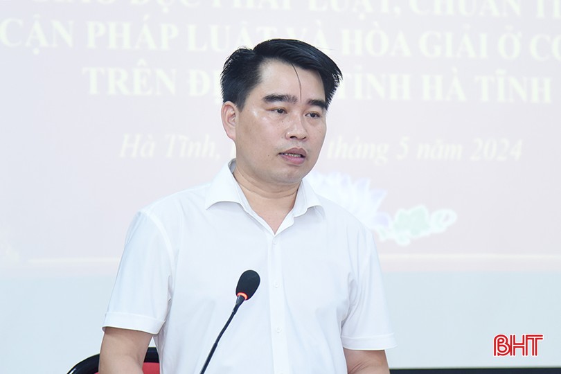 Phó Giám đốc Sở Tư pháp Đinh Văn Hồng kết luận hội nghị.